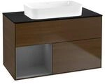 V&B Waschtischunterschrank Finion 100x60,3 cm, Reg li Anthrac. m, wal ven ; Villeroy