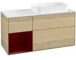 V&B Waschtischunterschrank Finion 120x60 cm, Regal links Peony, Oak Veneer