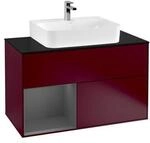 V&B Waschtischunterschrank Finion 100, Pl wh. m, Reg li Anthrac. m, Peo m ;...