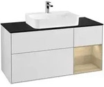 V&B Waschtischunterschrank Finion 120cm, Pl b m, Reg re Oa ven, wh. m Lac