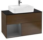 V&B Waschtischunterschrank Finion 100, Pl w m, Reg li Anthrac. m, wal ven ;...