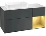 V&B Waschtischunterschrank Finion 120cm, Pl w m, Rg re gol m, md bl. m Lac