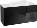 V&B Waschtischunterschrank Finion 120x60 cm, Rg re md bl. m Lac, bla m Lac