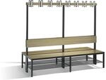 C+P Doppelseitige Garderobenbank mit R&uuml;ckenlehne, Basic Plus,...