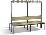 C+P Doppelseitige Garderobenbank mit R&uuml;ckenlehne, Basic Plus,...
