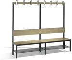 C+P Garderobenbank mit R&uuml;ckenlehne, Basic Plus, H1650xB1960xT407mm, Gestell