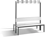 C+P Doppelseitige Garderobenbank mit R&uuml;ckenlehne, Basic Plus,...