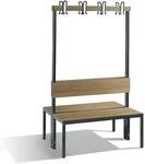 C+P Doppelseitige Garderobenbank mit R&uuml;ckenlehne, Basic Plus,...