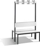C+P Doppelseitige Garderobenbank mit R&uuml;ckenlehne, Basic Plus,...