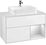 V&B Waschtischunterschrank Finion 100, Pl w m, Rg r wh. m Lac, glo wh. Lac