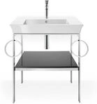 Duravit Waschtisch-Konsole White Tulip 68,4x45cm, st-g g, Me, 2 HTH, bodensteh.