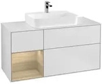 V&B Waschtischunterschrank Finion 120cm, Pl w m, Reg li Oa ven, wh. m Lac