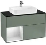V&B Waschtischunterschrank Finion 100, Pl b m, Rg li wh. m Lac, Oli. m Lac