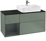 V&B Waschtischunterschrank Abdeckplatte Gl. bla m Finion 120cm, Reg li md bl. m...