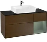 V&B Waschtischunterschrank Finion 120cm, Pl b m, Rg re Oli. m Lac, wal ven