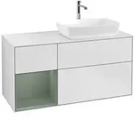 V&B Waschtischunterschrank Finion 120cm, Pl w m, Reg Oli. m Lac, wh. m Lac