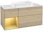 V&B Waschtischunterschrank Finion 120cm, Pl wh. m, Reg li gol m, Oa ven