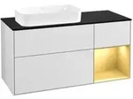 V&B Waschtischunterschrank Finion 120x60 cm, Reg re gol m, wh. m lacquer