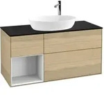 V&B Waschtischunterschrank Finion 120cm, Pl bla m, Reg glo wh. Lac, Oa ven