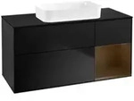 V&B Waschtischunterschrank Finion 120x60 cm, Reg re wal ven, bla m lacquer