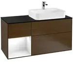 V&B Waschtischunterschrank Finion 120cm, Pl b m, Rg l glo wh. Lac, wal ven