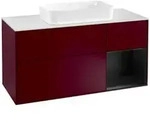 V&B Waschtischunterschrank Finion 120cm, Pl wh. m, Reg re bla m Lac, Peo m