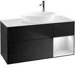 V&B Waschtischunterschrank Finion 120cm, Pl w m, Reg wh. m Lac, bla m Lac