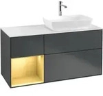 V&B Waschtischunterschrank Finion 120cm, Pl w m, Rg g m Lac, md bl. m Lac