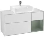 V&B Waschtischunterschrank Finion 120cm, Pl w m, Rg r Ol m Lac, wh. m Lac