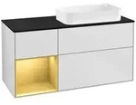 V&B Waschtischunterschrank Finion 120cm, Pl bla m, Reg li gol m, wh. m Lac