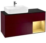 V&B Waschtischunterschrank Finion 120cm, Pl bla m, Reg re gol m, Peo m