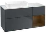 V&B Waschtischunterschrank Finion 120x60 cm, Reg re wal ven, md bl. m Lac