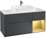 V&B Waschtischunterschrank Finion 120cm, Pl w m, Rg re gol m, md bl. m Lac