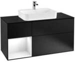 V&B Waschtischunterschrank Finion 120cm, Pl b m, Rg l g wh. Lac, bla m Lac