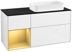 V&B Waschtischunterschrank Finion 120x60 cm, Reg li gol m, glo wh. lacquer
