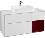 V&B Waschtischunterschrank Finion 120cm, Pl wh. m, Reg re Peo, wh. m Lac