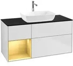 V&B Waschtischunterschrank Finion 120cm, Pl b m, Reg gol m Lac, wh. m Lac