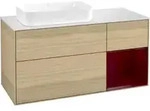 V&B Waschtischunterschrank Finion 120x60 cm, Reg rechts Peony, Oak Veneer