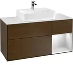 V&B Waschtischunterschrank Finion 120cm, Pl w m, Reg re wh. m Lac, wal ven