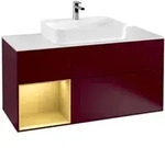 V&B Waschtischunterschrank Finion 120cm, Pl wh. m, Reg li gol m, Peo m
