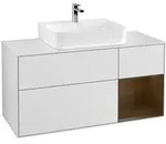 V&B Waschtischunterschrank Finion 120cm, Pl w m, Reg re wal ven, wh. m Lac