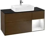 V&B Waschtischunterschrank Finion 120cm, Pl b m, Rg r glo wh. Lac, wal ven