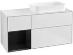 V&B Waschtischunterschrank Finion 120x60 cm, Reg li bla m Lac, wh. m Lac