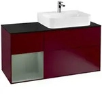 V&B Waschtischunterschrank Abdeckplatte Gl. bla m Finion 120cm, Reg li Oli. m