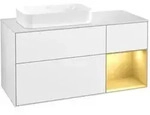 V&B Waschtischunterschrank Finion 120x60 cm, Reg re gol m, glo wh. lacquer