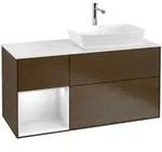 V&B Waschtischunterschrank Finion 120cm, Pl wh. m, Reg wh. m Lac, wal ven