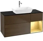 V&B Waschtischunterschrank Finion 120cm, Pl bla m, Reg gol m Lac, wal ven
