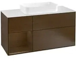 V&B Waschtischunterschrank Finion 120cm, Pl wh. m, Reg li wal ven, wal ven