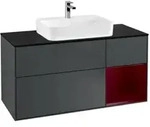 V&B Waschtischunterschrank Finion 120cm, Pl b m, Reg re Peo, md bl. m Lac