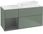 V&B Waschtischunterschrank Finion 120x60 cm, Reg li Anthrac. m, Oli. m Lac